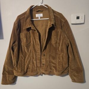 Time and Tru Women's Tan Corduroy Jacket Size XXXl   22  Fit Is Like A 20 GUC